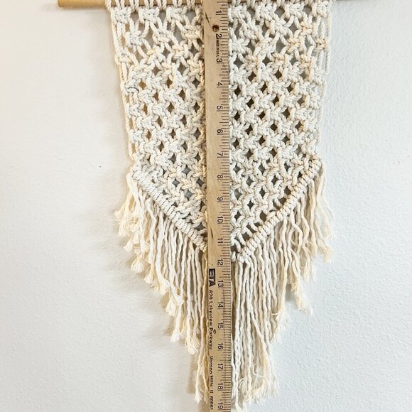 Macrame Wall Hanging Handmade Boho Wood Dowel Tapestry Woven Art Fringe - Picture 7 of 8